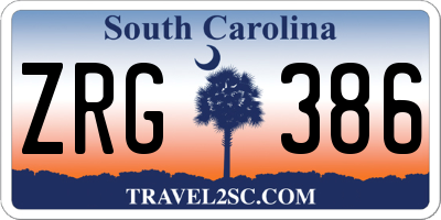 SC license plate ZRG386