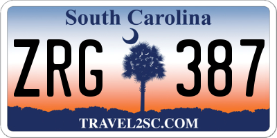 SC license plate ZRG387