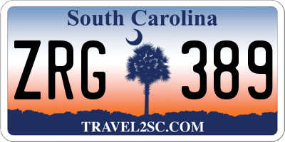 SC license plate ZRG389