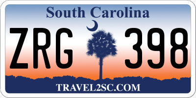SC license plate ZRG398