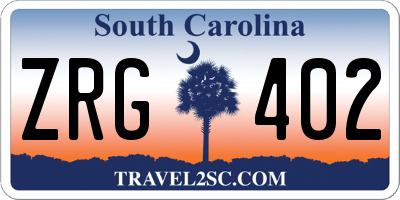 SC license plate ZRG402