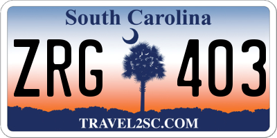SC license plate ZRG403