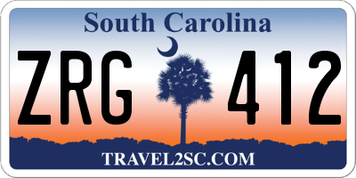 SC license plate ZRG412