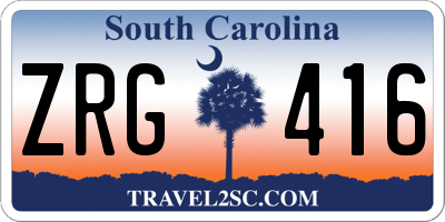 SC license plate ZRG416