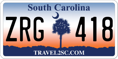 SC license plate ZRG418