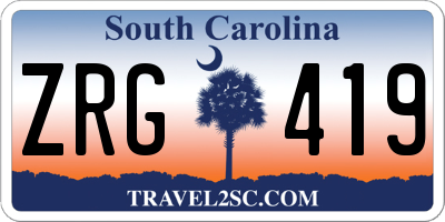 SC license plate ZRG419