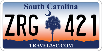 SC license plate ZRG421