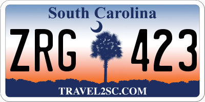 SC license plate ZRG423