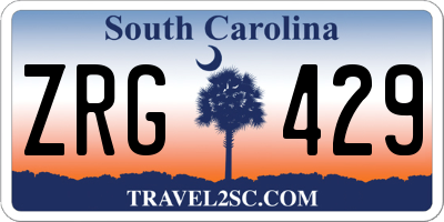 SC license plate ZRG429