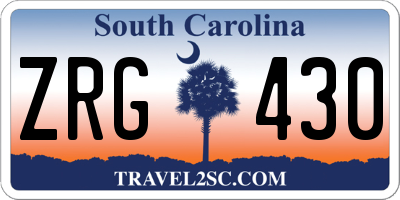 SC license plate ZRG430