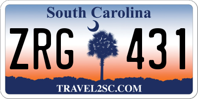 SC license plate ZRG431