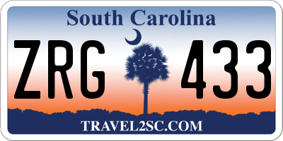 SC license plate ZRG433