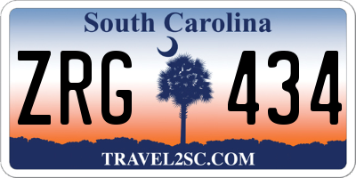 SC license plate ZRG434
