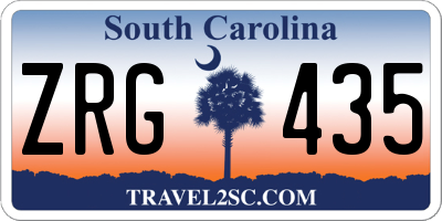SC license plate ZRG435