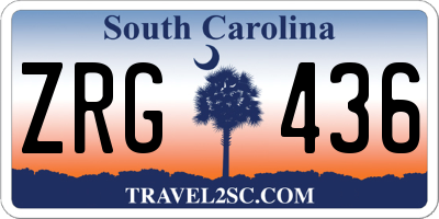 SC license plate ZRG436