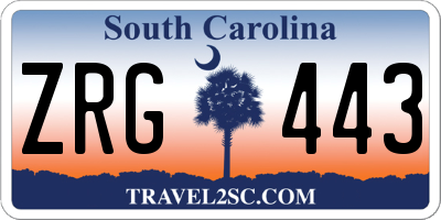 SC license plate ZRG443