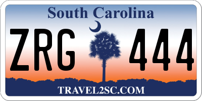 SC license plate ZRG444