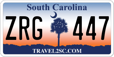 SC license plate ZRG447