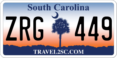 SC license plate ZRG449
