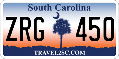 SC license plate ZRG450