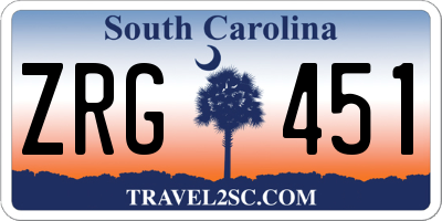 SC license plate ZRG451