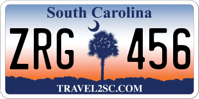 SC license plate ZRG456
