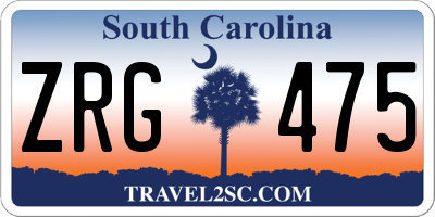 SC license plate ZRG475