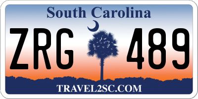 SC license plate ZRG489