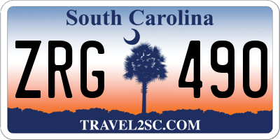 SC license plate ZRG490