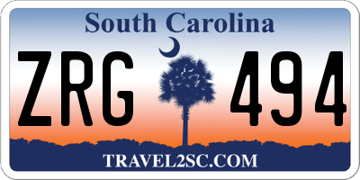 SC license plate ZRG494