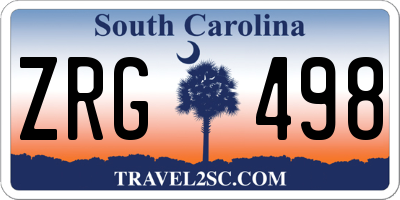 SC license plate ZRG498