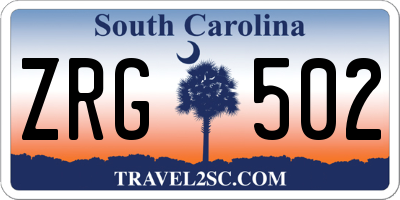 SC license plate ZRG502