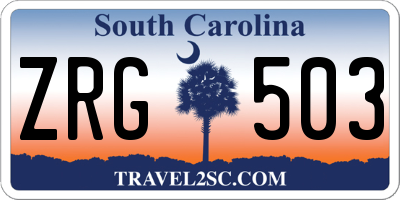 SC license plate ZRG503
