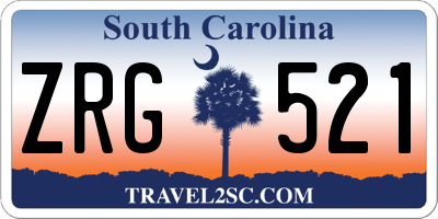 SC license plate ZRG521