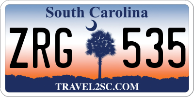SC license plate ZRG535