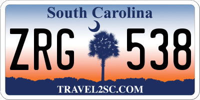 SC license plate ZRG538