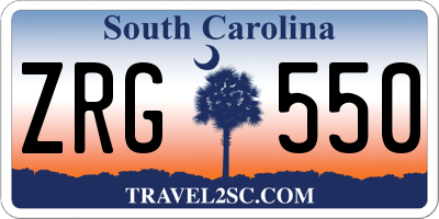 SC license plate ZRG550