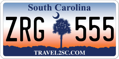 SC license plate ZRG555