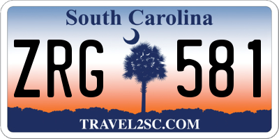 SC license plate ZRG581