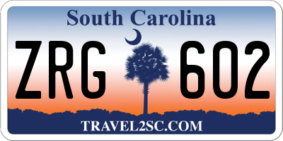 SC license plate ZRG602
