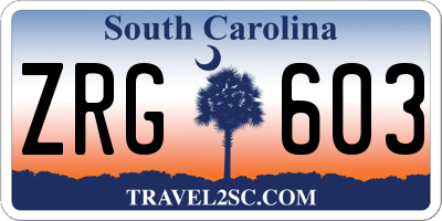 SC license plate ZRG603