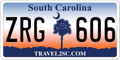 SC license plate ZRG606