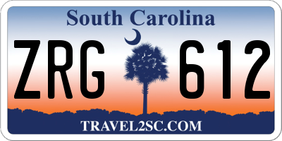 SC license plate ZRG612