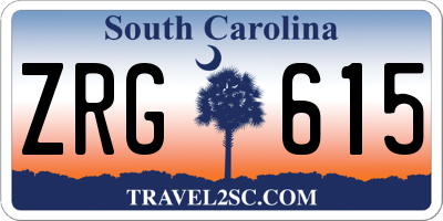 SC license plate ZRG615