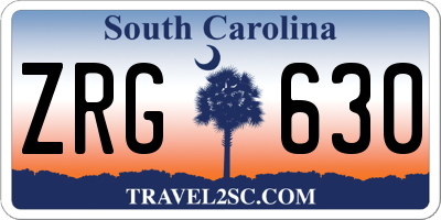 SC license plate ZRG630