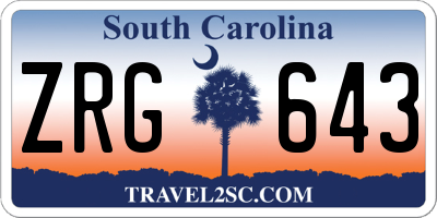 SC license plate ZRG643