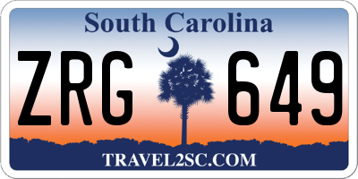SC license plate ZRG649