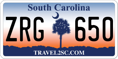 SC license plate ZRG650