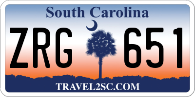 SC license plate ZRG651