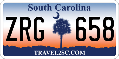 SC license plate ZRG658